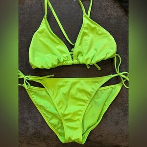 Wild Fable Neon Green Bikini Top
